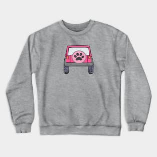 Pink Jeep with Paw Print Crewneck Sweatshirt